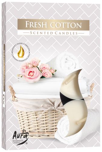 1x Set de 6 Velas de Té Perfumadas - Algodón fresco - Velas de té perfumadas