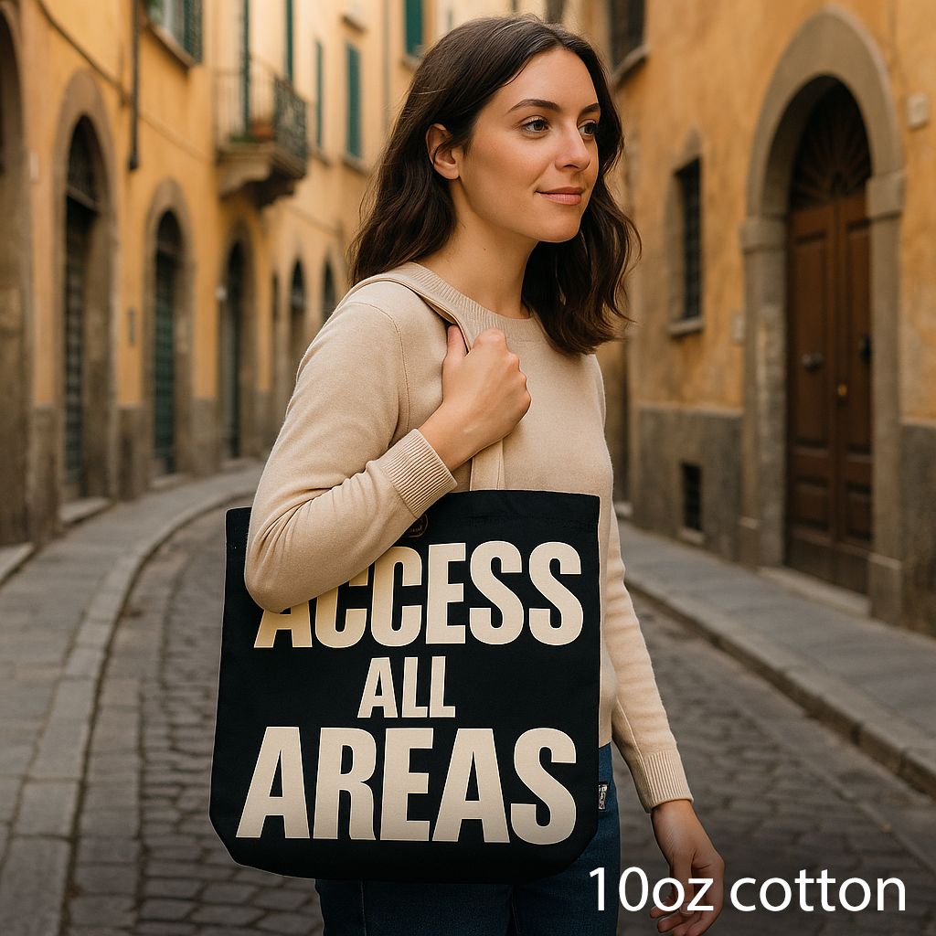 Bolso Básico Icónico - ACCESO A TODAS LAS ÁREAS  -Negro natural 10 oz (36 x 43 x 10 cm)