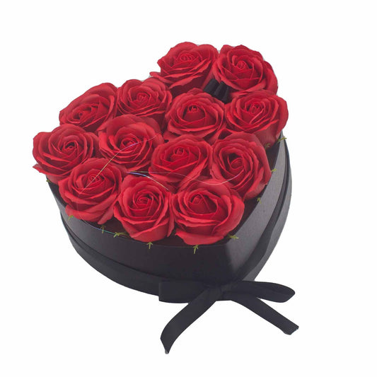 Caja de Regalo - Rosas de Jabón · 13 ud Rojo Corazón