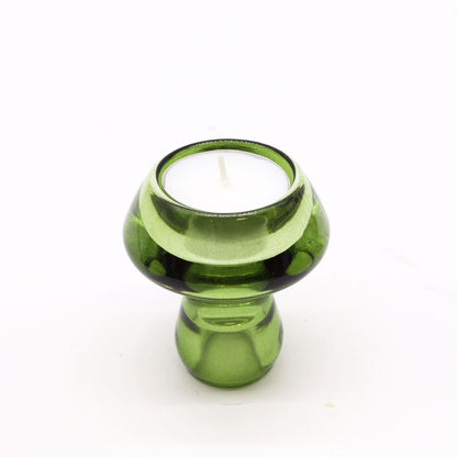 Portavelas reversible con diseño de seta para cena / vela de té - Jardín de Jade