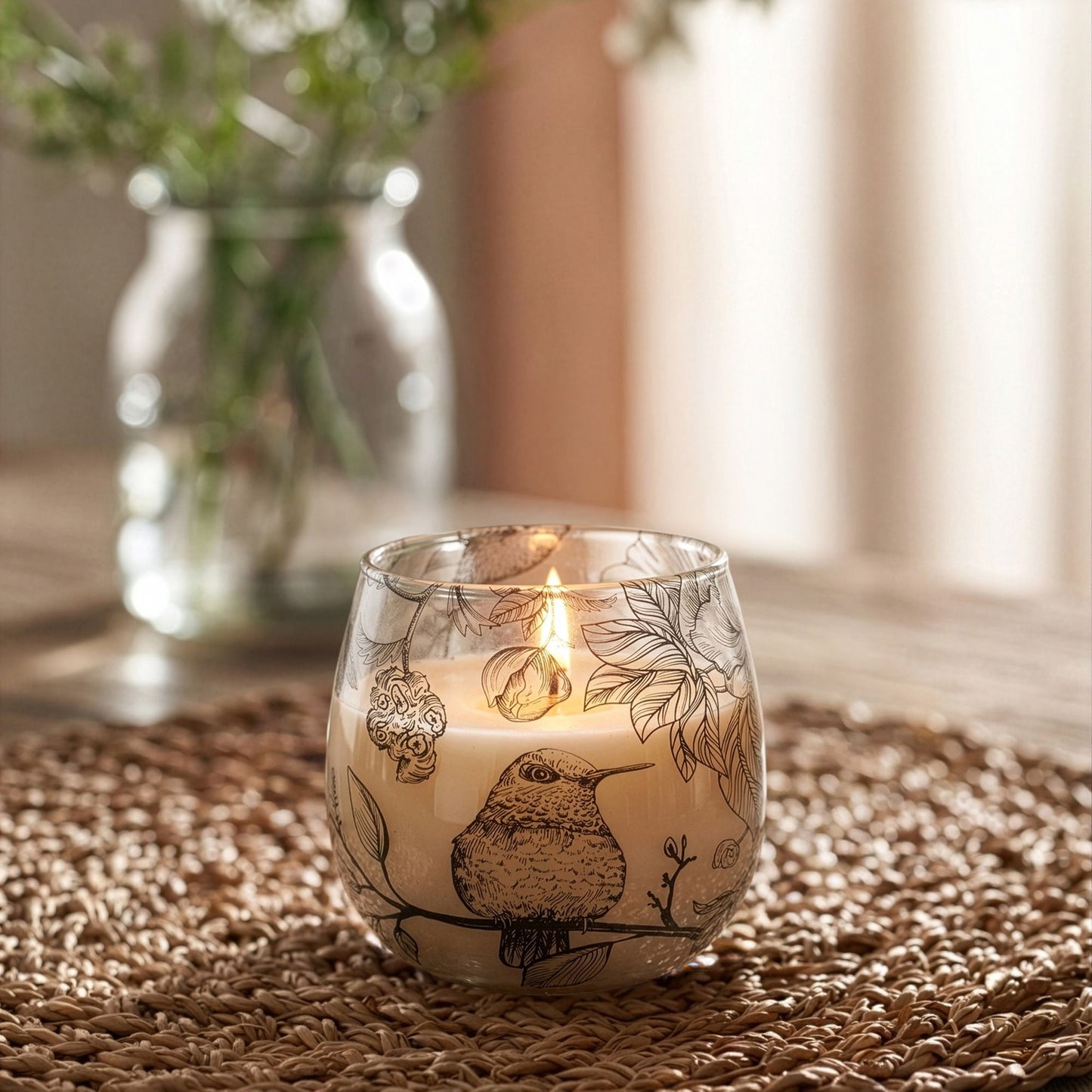 Velas en tarros de vidrio pequeños - Dibujadas por Llama