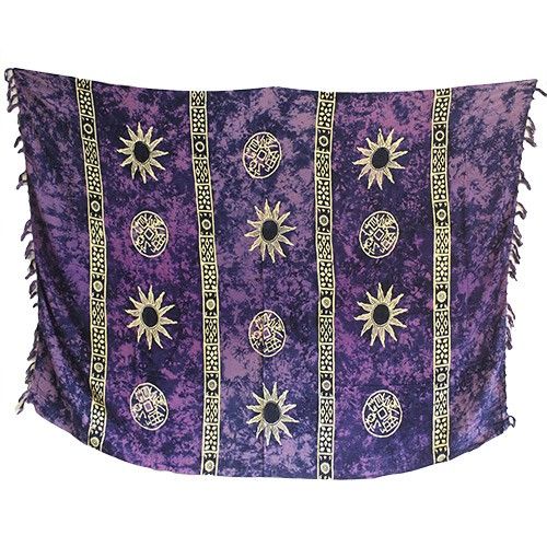 1x Pareo Celta de Bali - Símbolos del Sol (4 Colores Surtidos) - Pareos Celtas Bali