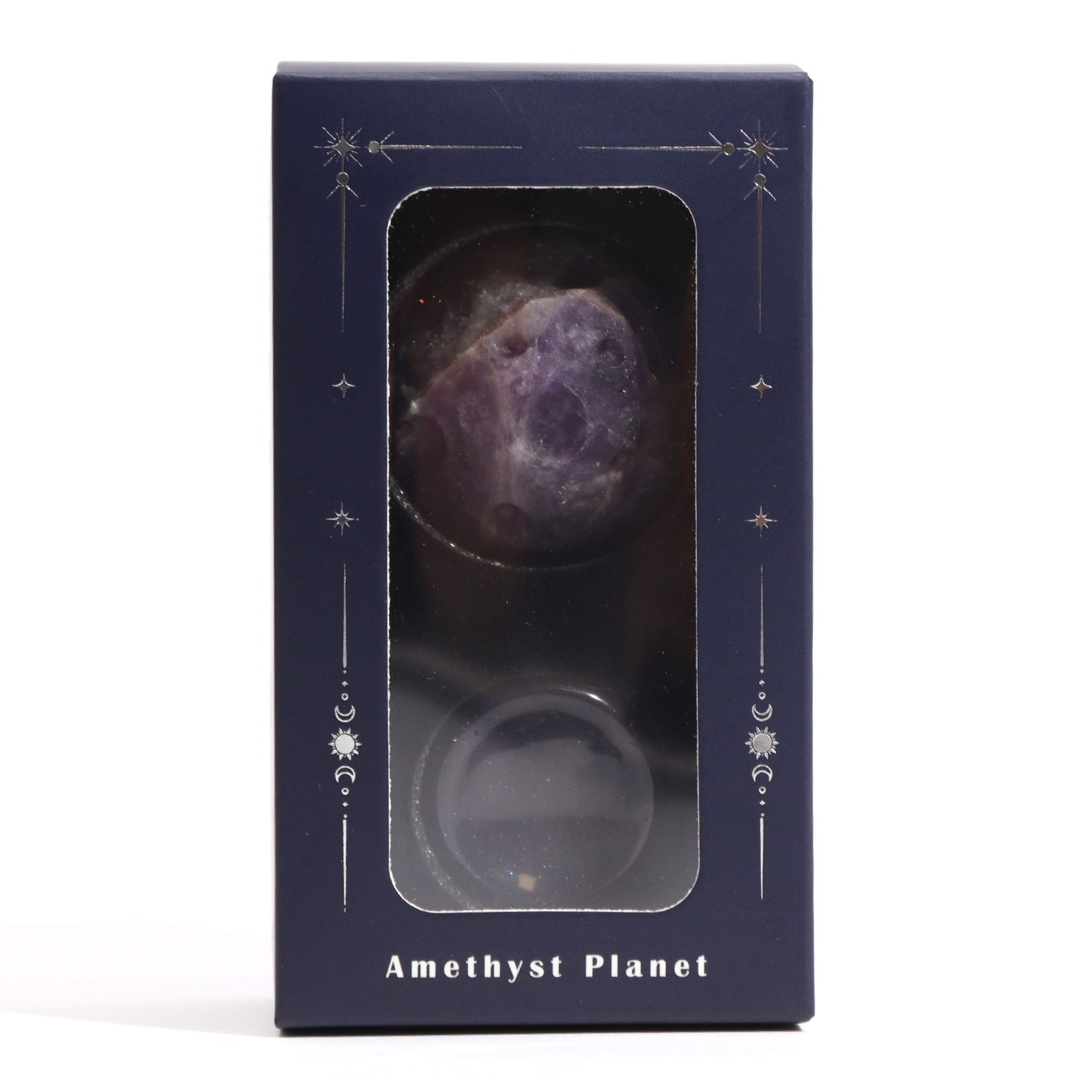 1x Planeta Amatista con Soporte Solar (JUPITER) - 40mm - Planetas de piedras preciosas con apoyo solar