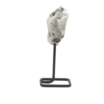 Muestra mineral en soporte metálico - Piedra lunar arcoíris