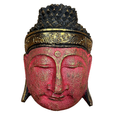 Home Decor Buddha Head - 25cm - Bright Red