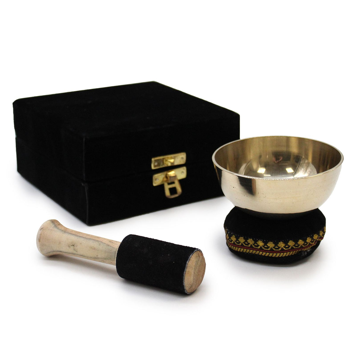 Set de Regalo cuenco de latón- 9cm - Artículos Tibetanos, cuenco tibetano