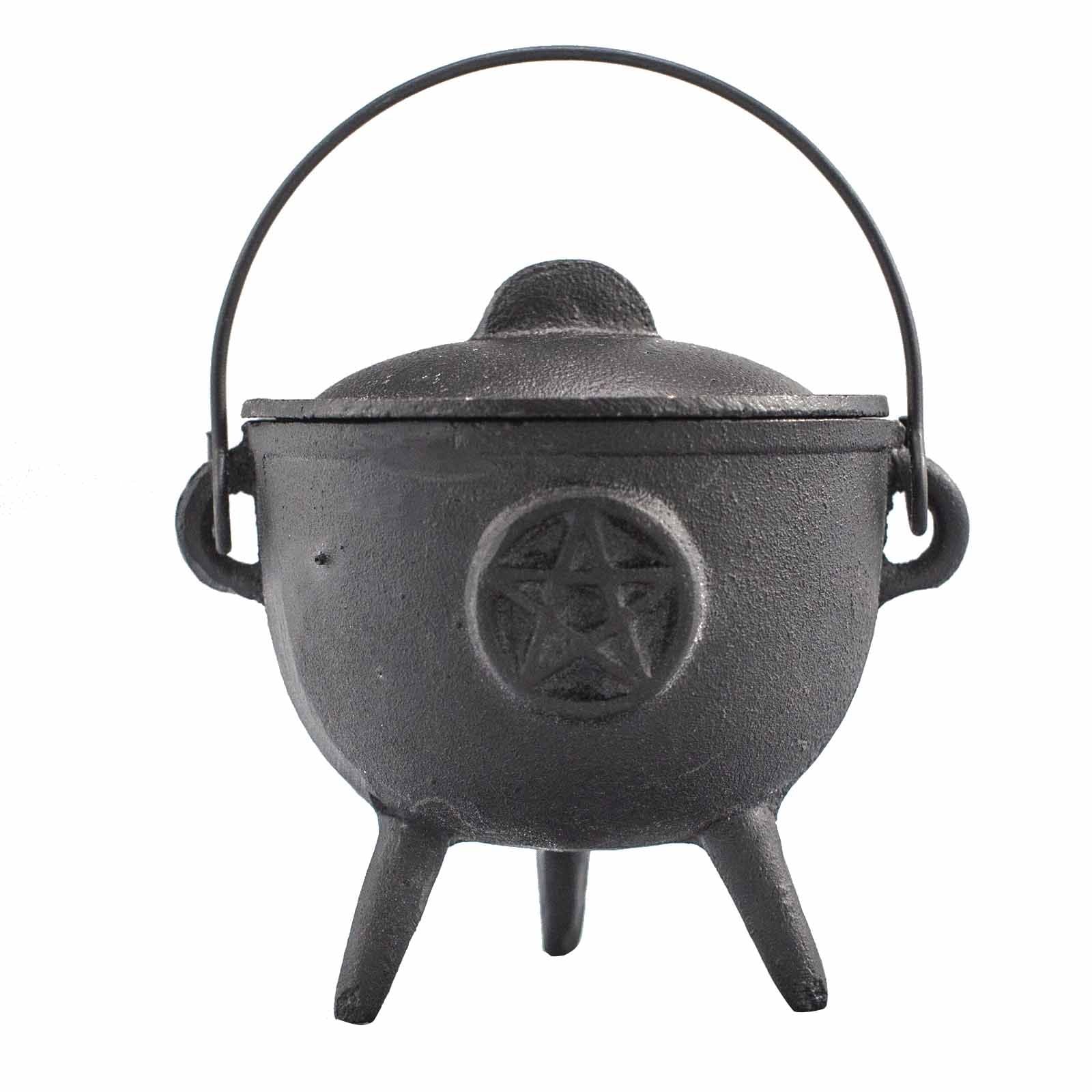 Caldero de Hierro Fundido con Pentágono 11x13cm - Cuencos y calderos rituales