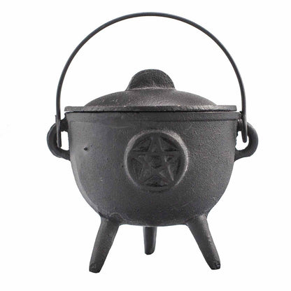 Caldero de Hierro Fundido con Pentágono 11x13cm - Cuencos y calderos rituales