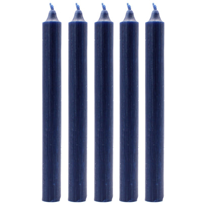 Velas a granel color sólido – azul marino rústico - Paquete de 10