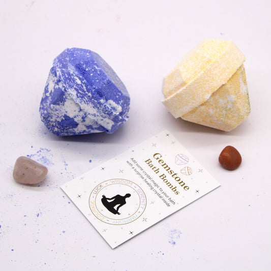 Bomba de Baño de Piedras Preciosas - Blanca y Dorada - Bombas de Baño con Piedras Preciosas