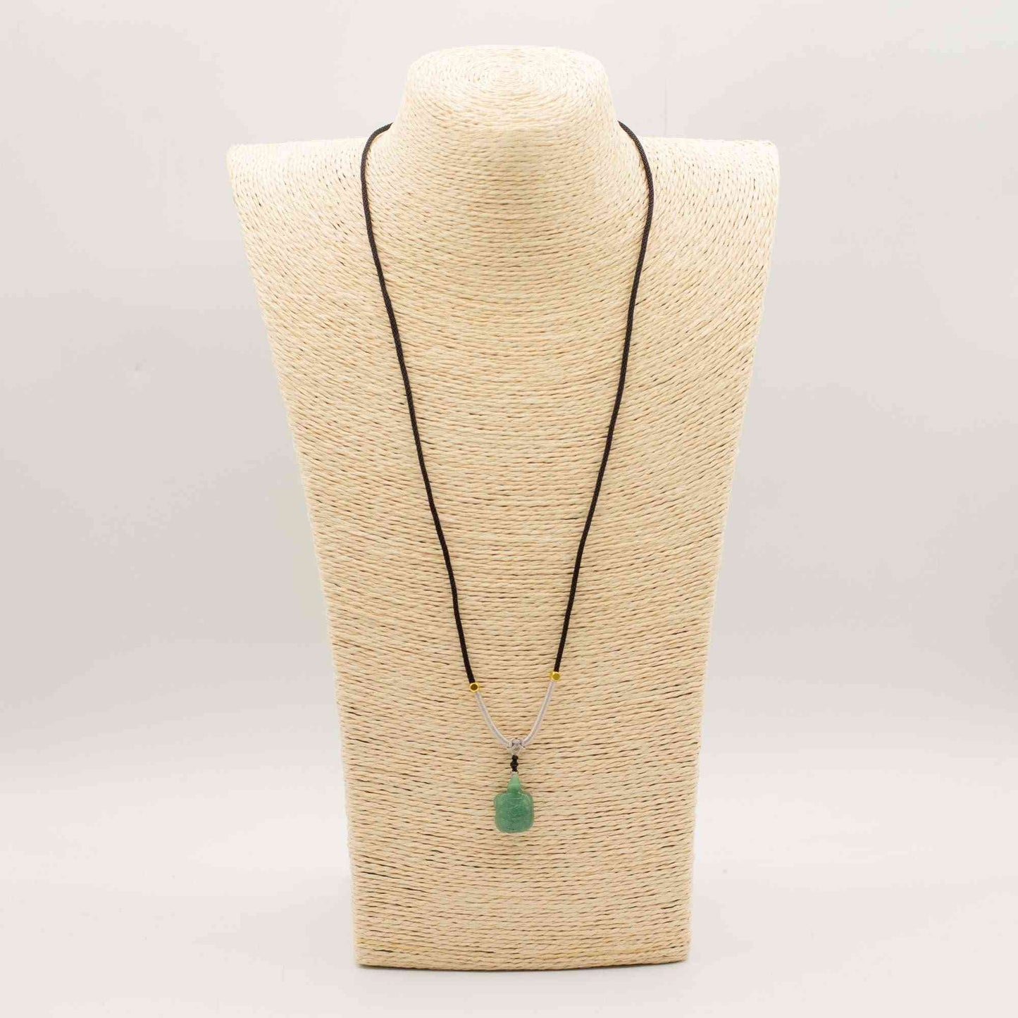 Collar de cuerda Colgante de piedra preciosa - Tortuga de jade