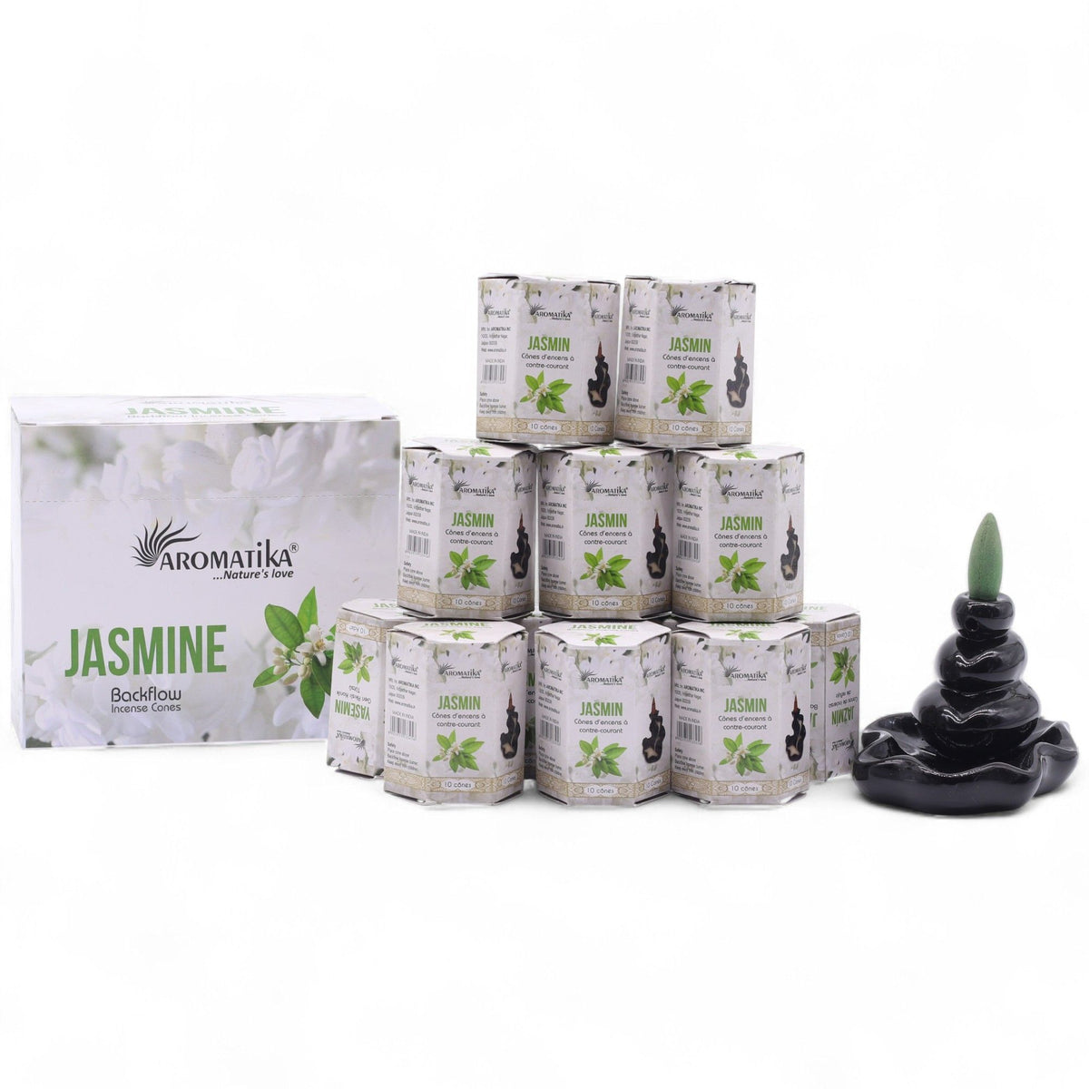 Paquete de 10 Incienso Masala Backflow - Jazmín
