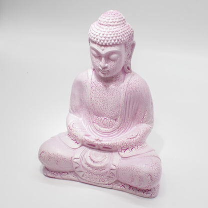 Lámpara Buda para meditación - craquelado de cereza - soporte ovalado