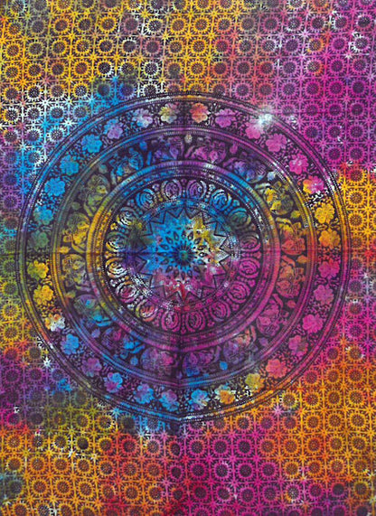 Arte mural de algodón - elefante mandala