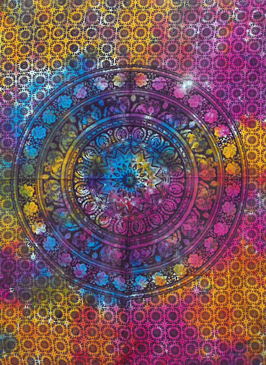 Arte mural de algodón - elefante mandala