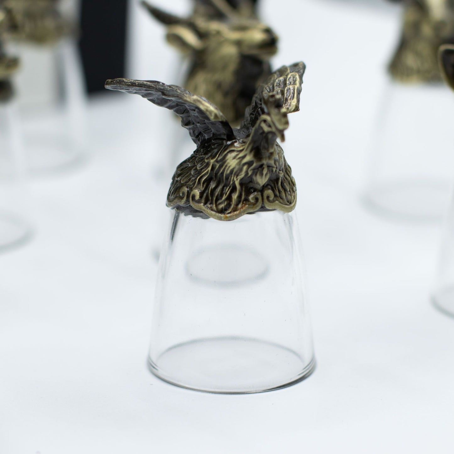 Vasos de chupito Bottom Up (25ml) - Bosque y Criaturas Místicas - Bronce Antiguo