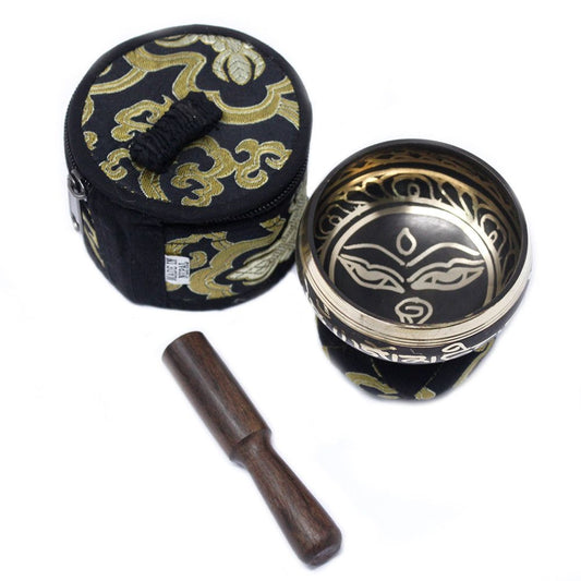 Mini Cuenco tibetano Set de Regalo - Negro - Set de Regalo Tibetano, cuenco tibetano