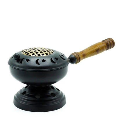 Gran incensario de hierro con soporte - detalle dorado - Quemadores de incienso de latón tradicionales, Artisan Product