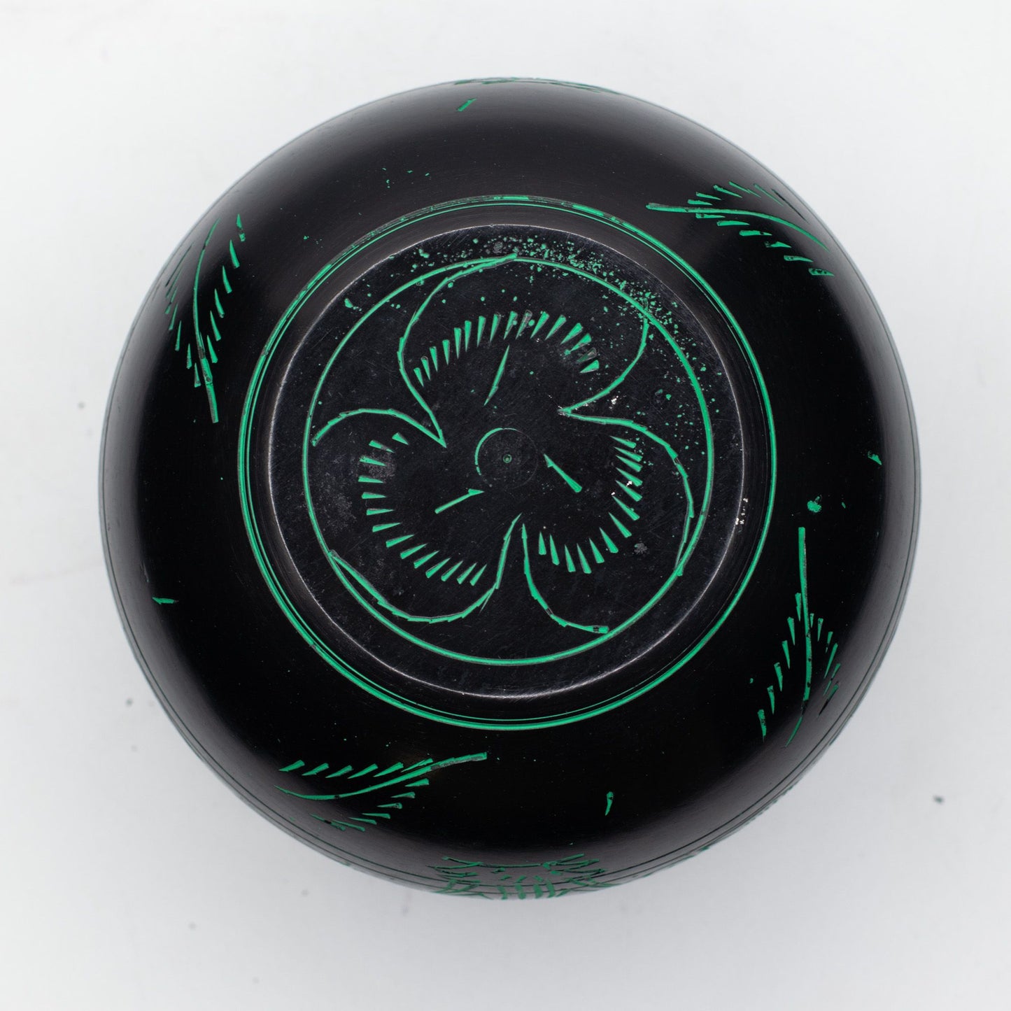 Cuenco tibetano de caldero - Hongo mágico - Verde (15cm)