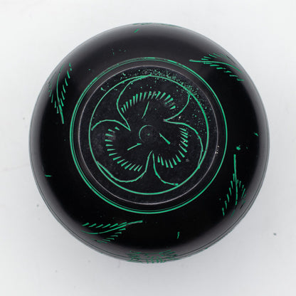 Cuenco tibetano de caldero - Hongo mágico - Verde (15cm)
