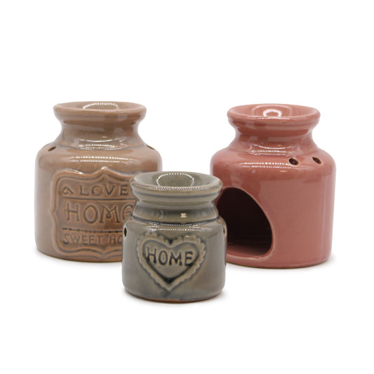 Lrg Quemador de aceite - Gris - Love Home Sweet Home