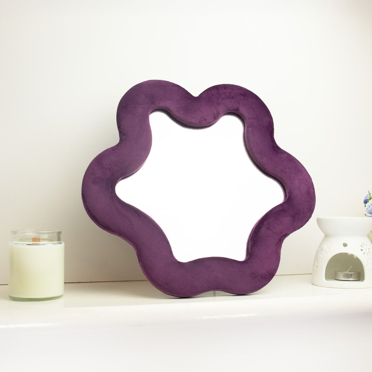 Espejo suave ondulado – Estrella – malva (33 x 31 x 2.3cm)