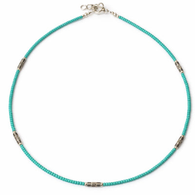 Nepalese necklace of extra-fine gemstones - Turquoise and teardrop
