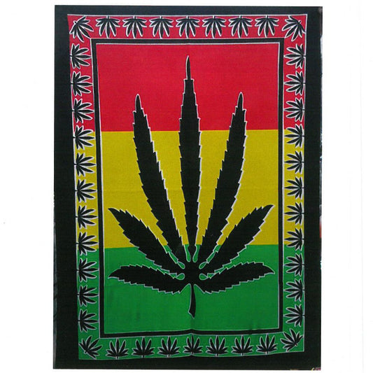 Arte de pared de algodón - Hoja de hierba - Tapices de algodón para la pared