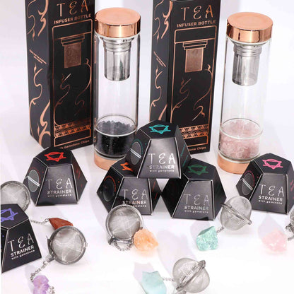 Colador de té de piedras preciosas de cristal crudo - Jaspe rojo