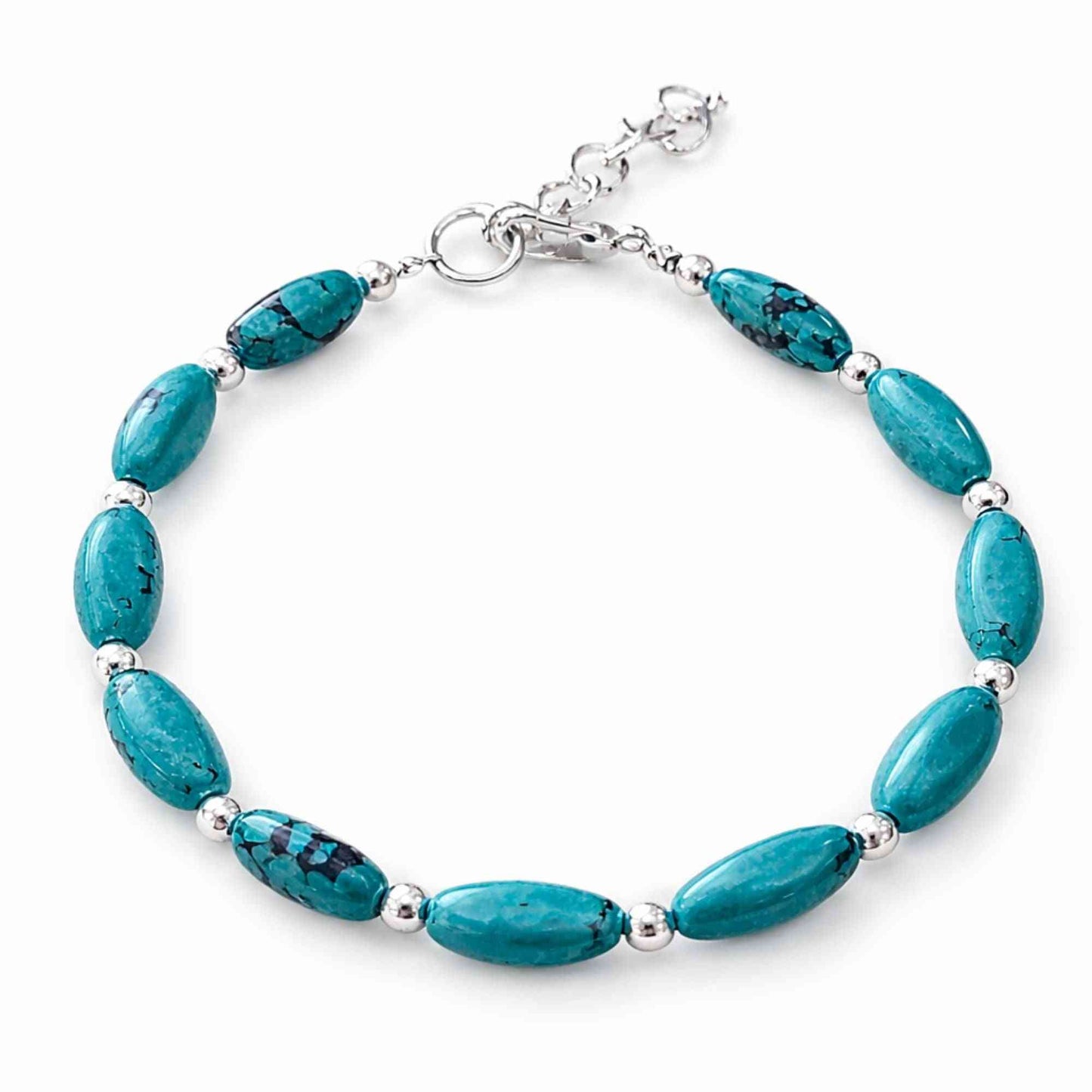Collar de turquesa nepalí - (50 cm) y pulsera - (17 cm) conjunto