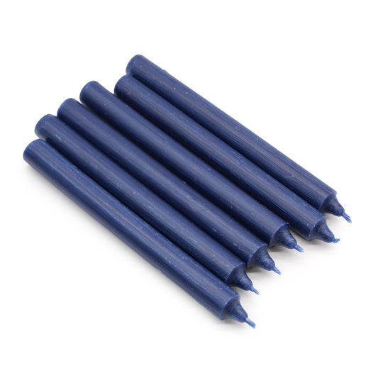 Velas a granel color sólido – azul marino rústico - Paquete de 10