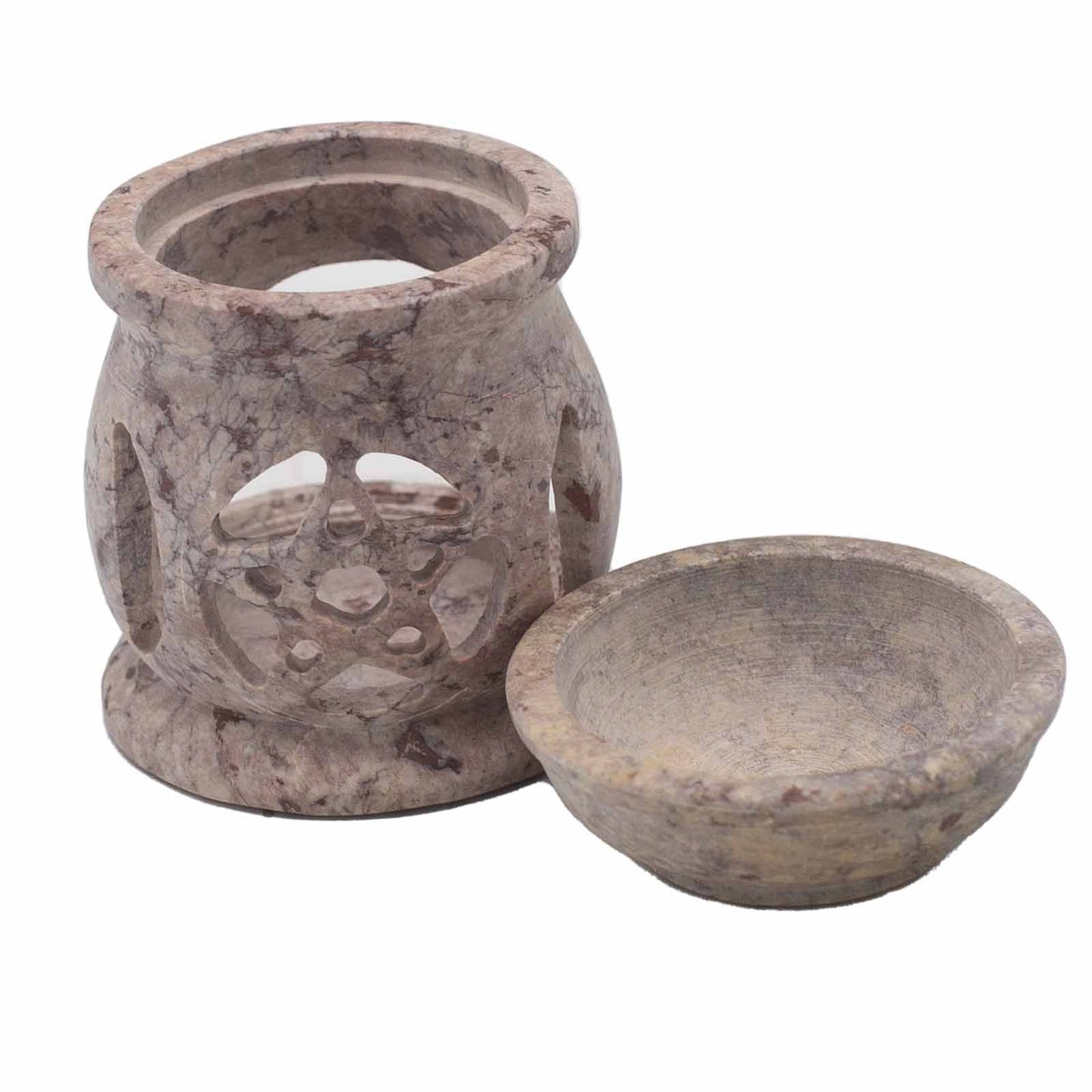 Brûleur à huile en stéatite petit 8 cm - Pentagone des Trois Lunes