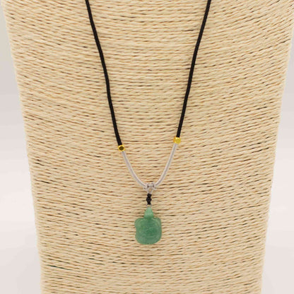 Collar de cuerda Colgante de piedra preciosa - Tortuga de jade