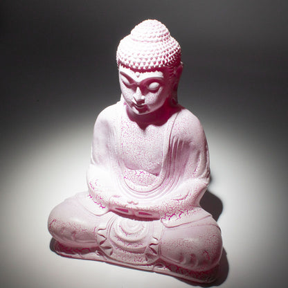 Lámpara Buda para meditación - craquelado de cereza - soporte ovalado
