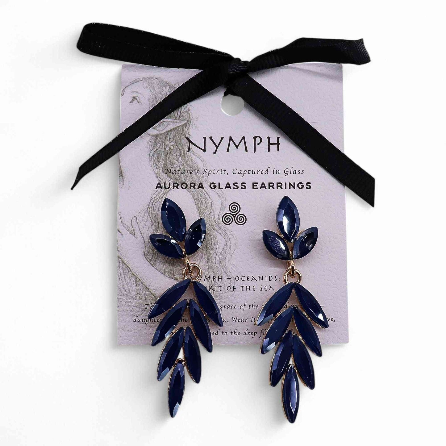 Pendientes de Cristal Vintage - Largo - Azul