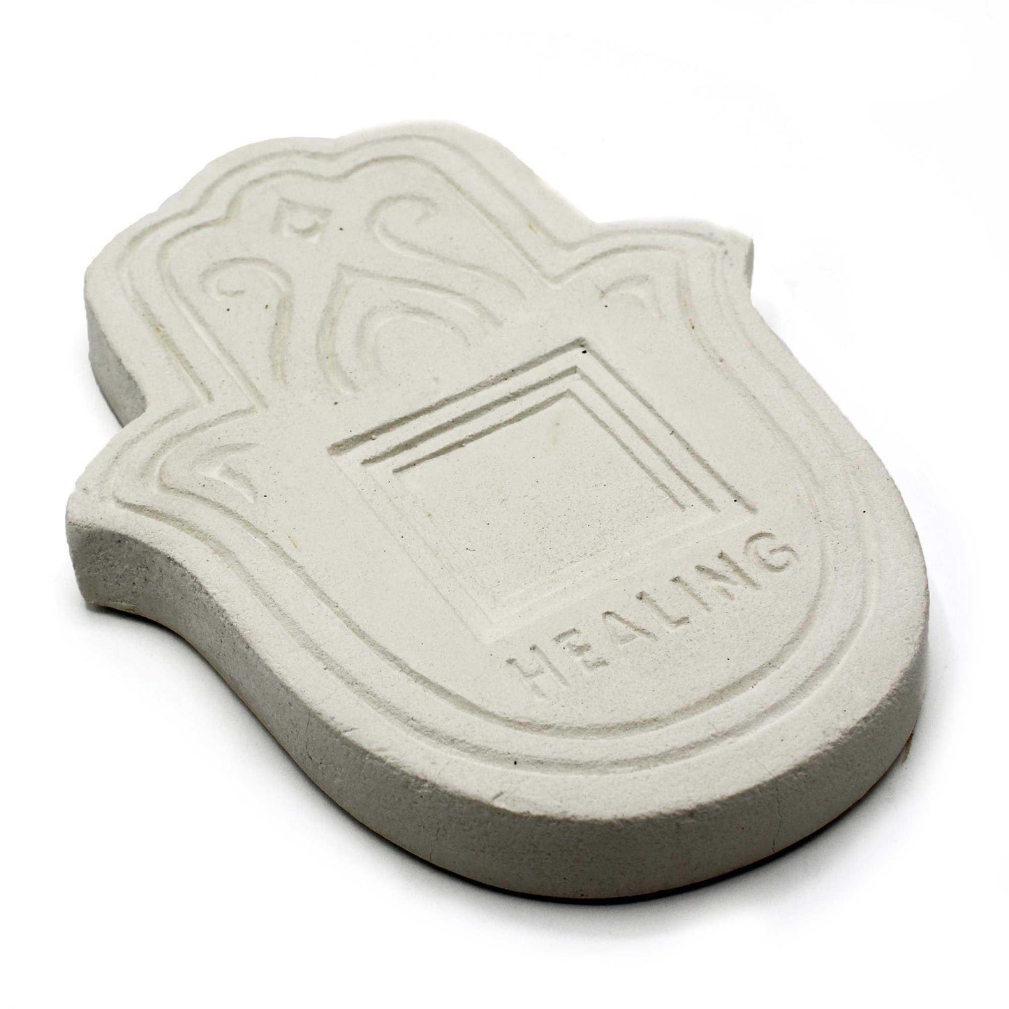 Plato de Incienso Curativo - Piedra Blanca - Placa de Sanación para Incienso
