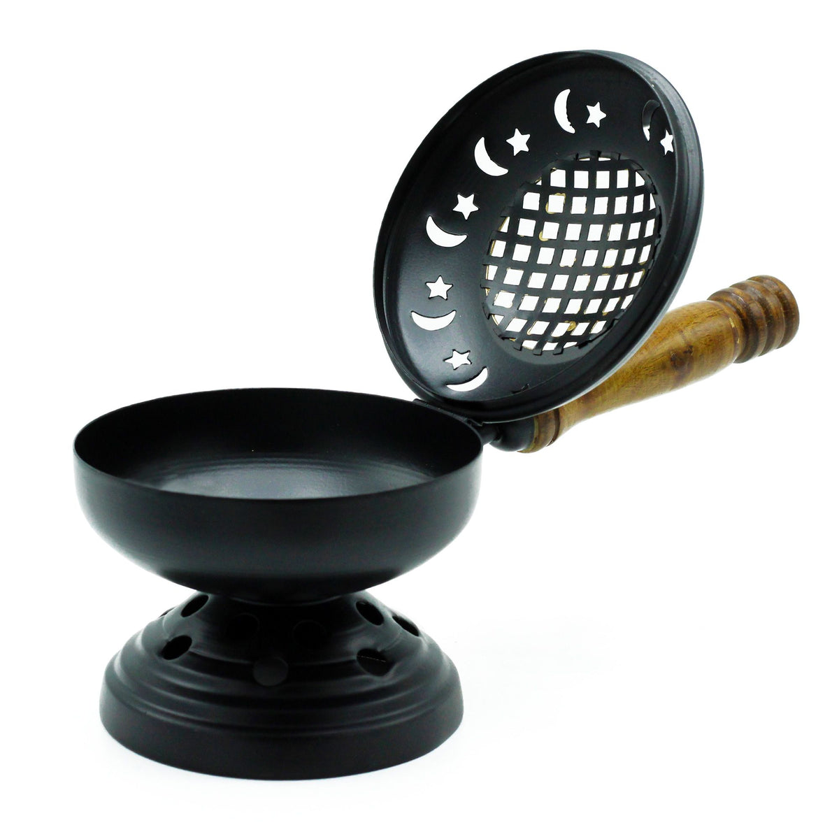 Gran incensario de hierro con soporte - detalle dorado - Quemadores de incienso de latón tradicionales, Artisan Product