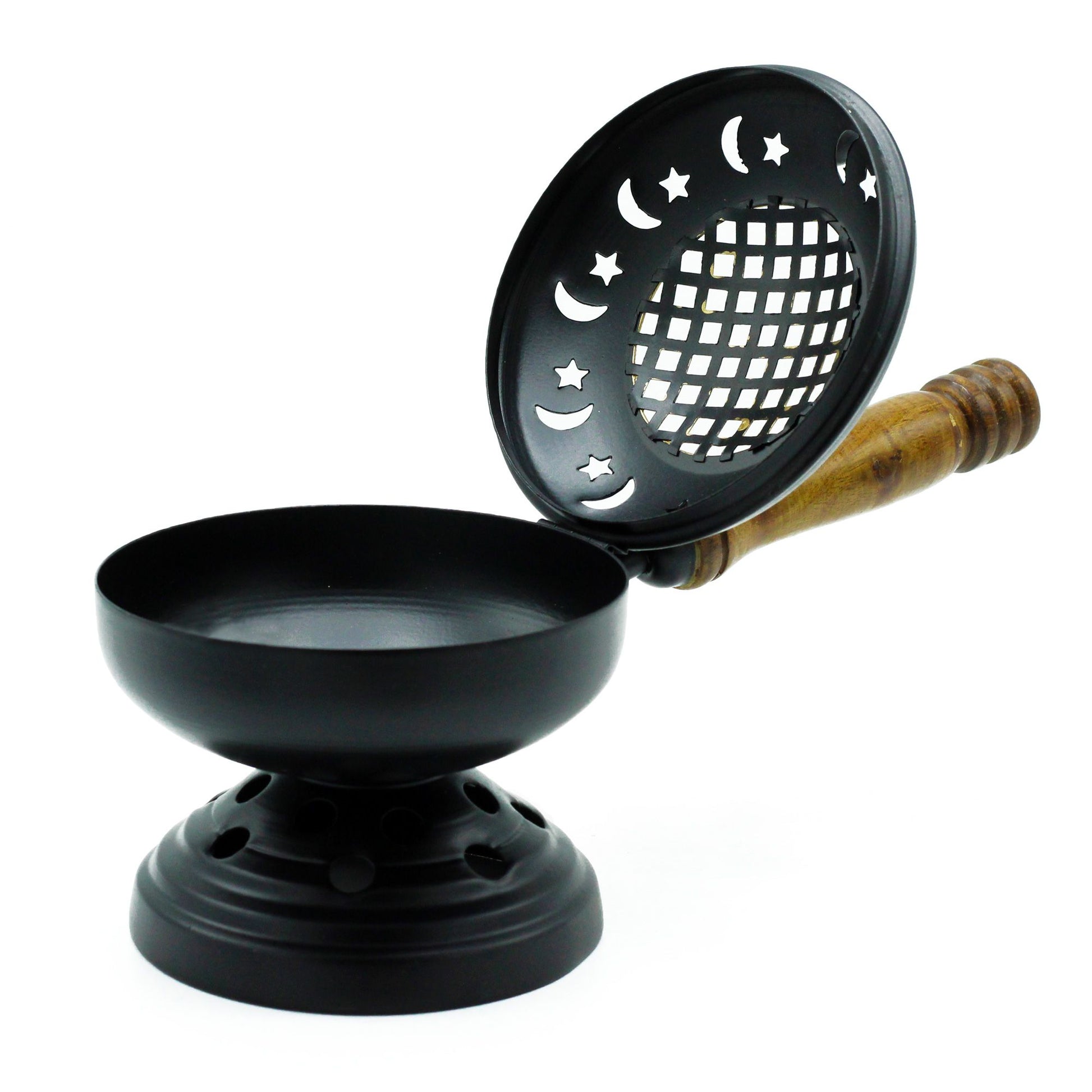 Gran incensario de hierro con soporte - detalle dorado - Quemadores de incienso de latón tradicionales, Artisan Product