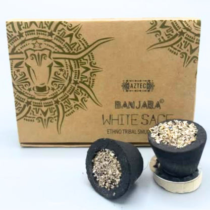 Caja de 6 copas de Resina Banjara - Trigo blanco