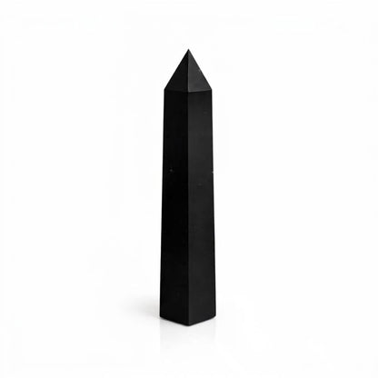 Punta obelisco de seis caras de gema aprox. 17 cm - Turmalina negra