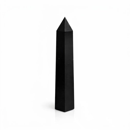 Punta obelisco de seis caras de gema aprox. 17 cm - Turmalina negra