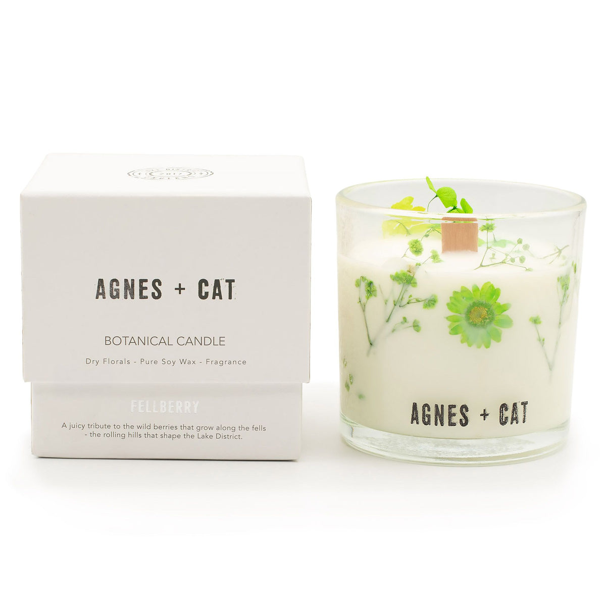 Agnes + Cat Vela de Cera de Soja Botánica - Fellberry - Agnes + Cat Velas botánicas de cera de soja, Cruelty Free