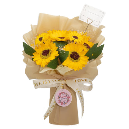 Ramo de Girasoles de Jabón · «El Amor es Eterno» · Con Tarjeta