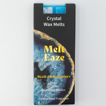 MeltEaze Pastillas de Cera 50 g - Blue Chalcedony - Coastal Moss - Pastillas de Cera derretibles con Gemas