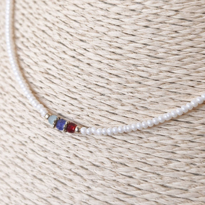 Collar nepalí de gemas extrafinas - Perla y cuentas talladas