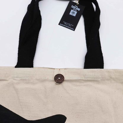 Bolso Básico Icónico - Gato negro - Natural 10 oz (36 x 43 x 10 cm)