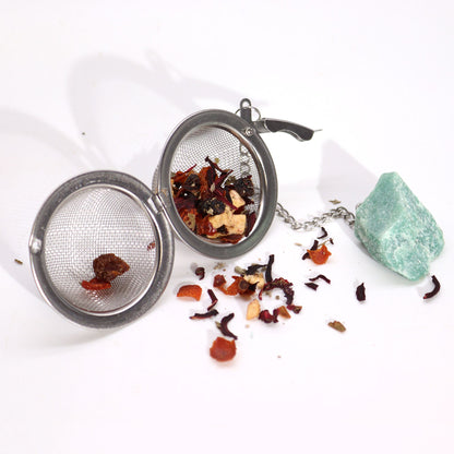 Colador de té de piedras preciosas de cristal crudo - Aguamarina