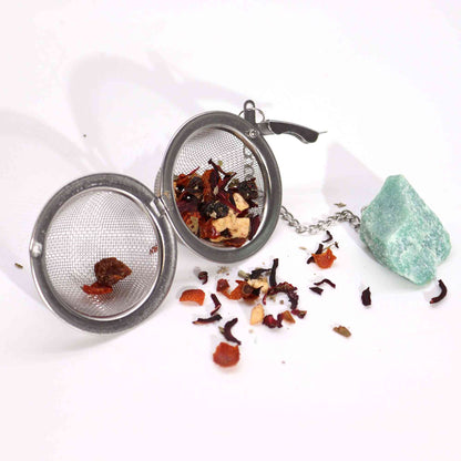 Colador de té de piedras preciosas de cristal crudo - Cuarzo de roca