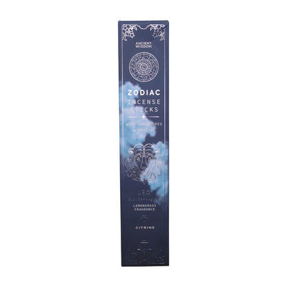 Incienso de cristal de gema de hierba limón del zodiaco - Leo
