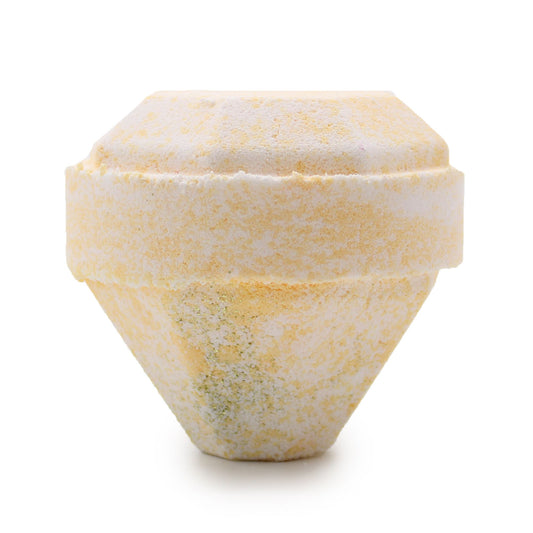 Bomba de Baño de Piedras Preciosas - Blanca y Dorada - Bombas de Baño con Piedras Preciosas